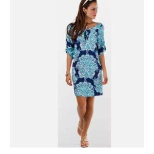 Lilly Pulitzer Everett Bright Navy Hey Big Sailor Tunic Shirt Dress size Large